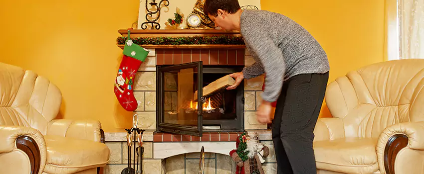 Rusted Metal Fireplace Restoration in Oceanside, California